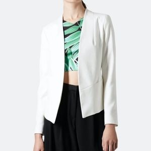 Topshop open front white blazer